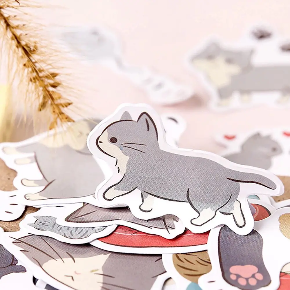45 шт./лот новинка милая наклейка с котом Kawaii канцелярские принадлежности сделай