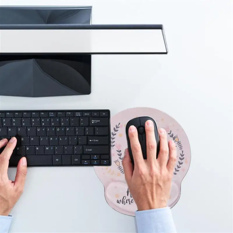 

1Pc Mouse Pad with Wrist Rest Wrist Mouse Mat Portable Mouse Base Gift