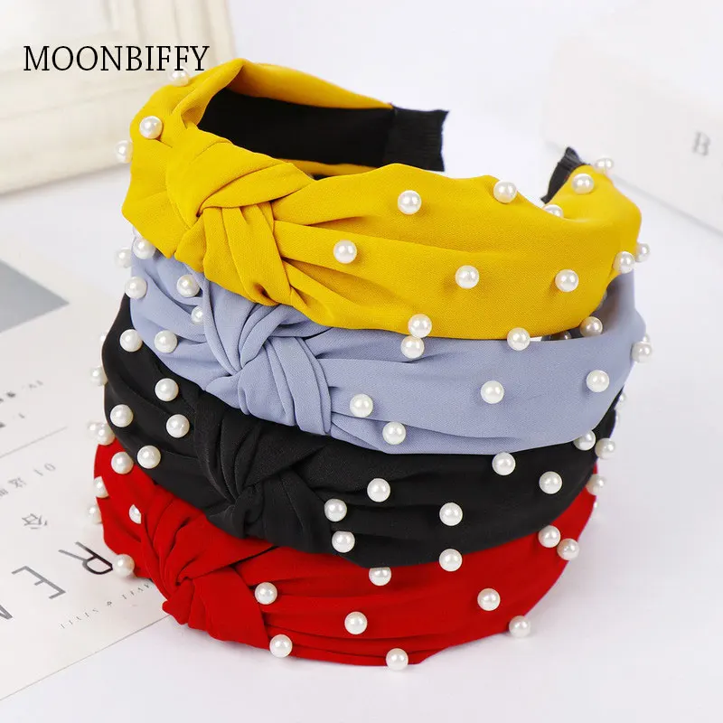 Аксессуары для волос Корея женщин из сетчатой ткани с перламутровыми бусинами