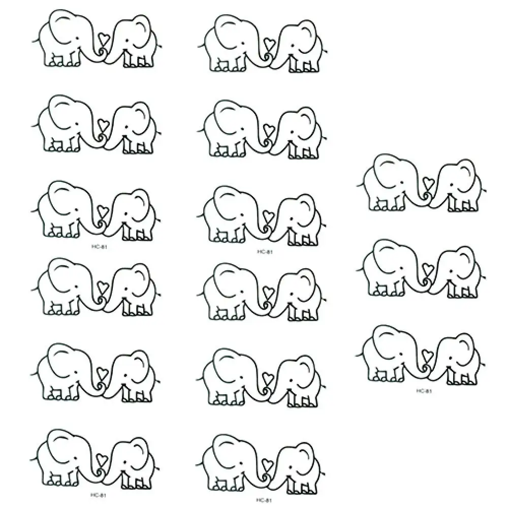 5 шт. временные тату-наклейки в виде слона | Красота и здоровье