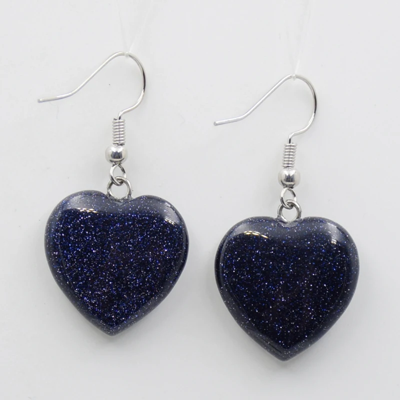 Серьги из натурального камня в форме сердца крючка подвеска серьги-капли розовый