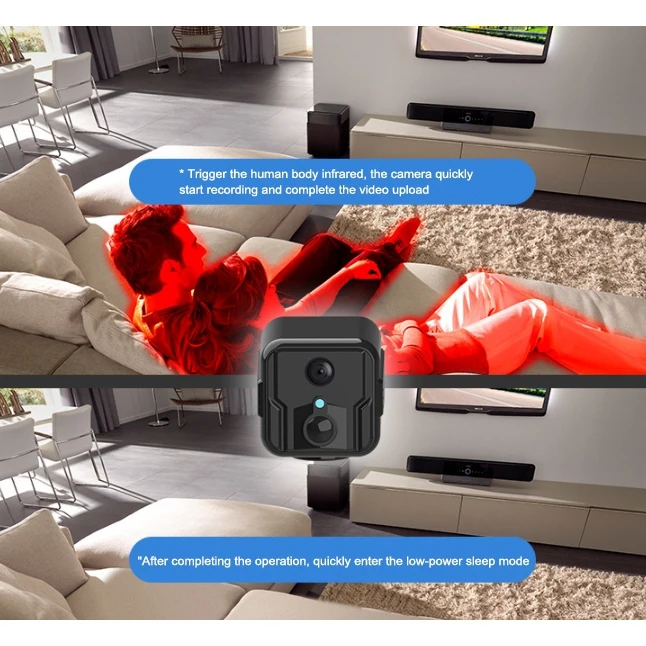 

WIFI Mini Camera 1080P with PIR Motion Detection 2MP IP Cam Night Version Built in Mic Voice Intercom Home Security