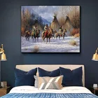 Абстрактная картина маслом на холсте с индейским пейзажем, плакаты и принты, Настенная картина в скандинавском стиле для гостиной