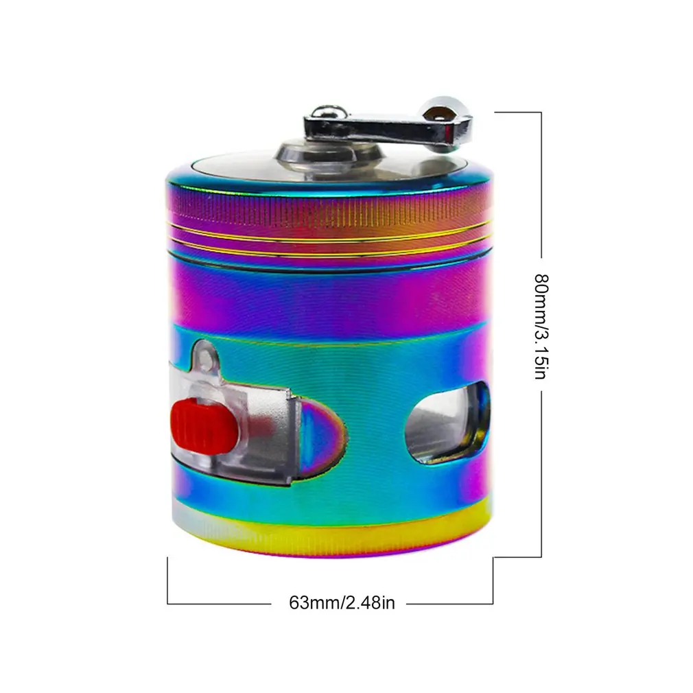 

4 Layers Herb Grinder Smoke Crusher Crank Pollinator Herb Grinder Spice Grinder Hand Cranked Clear Top Grinder with Drawer