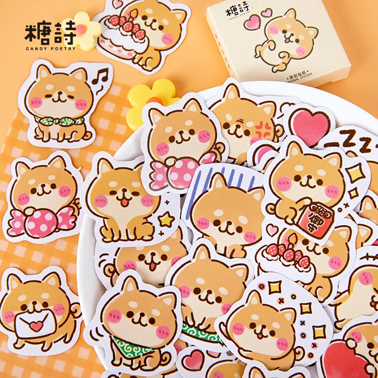 

Kawaii Shibalnu Stickers Set Scrapbook Stickers Journal Diary Decor School Supplies 45Pcs/Pack