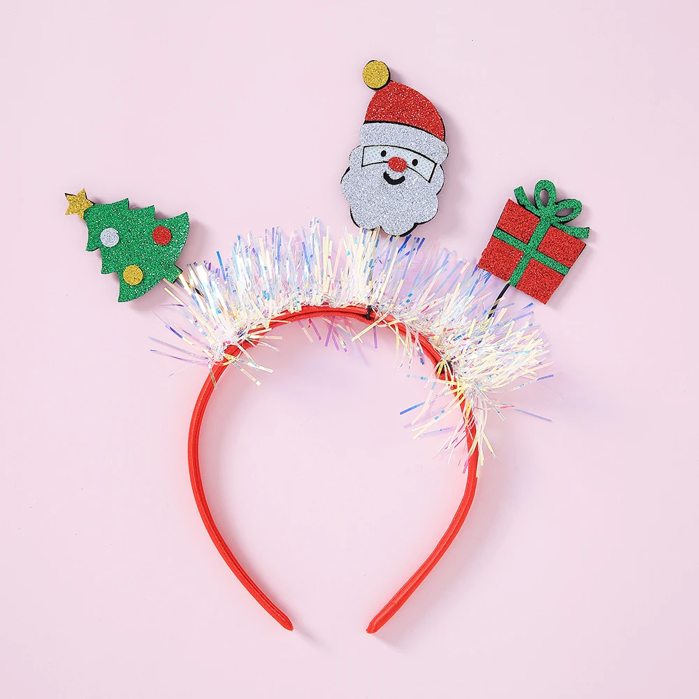 

Милые рождественские повязки для детей с оленем ручной работы для девочек, шапка с оленем из мультфильма, обруч для волос, аксессуары для во...