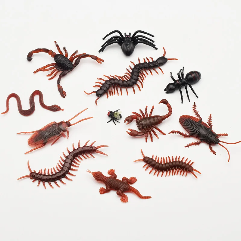 

10PCS Simulation Cockroach April Fool's Day Toy Fake Cockroach Scorpion Gecko Flies Insect Crawling Insect Model Halloween Props