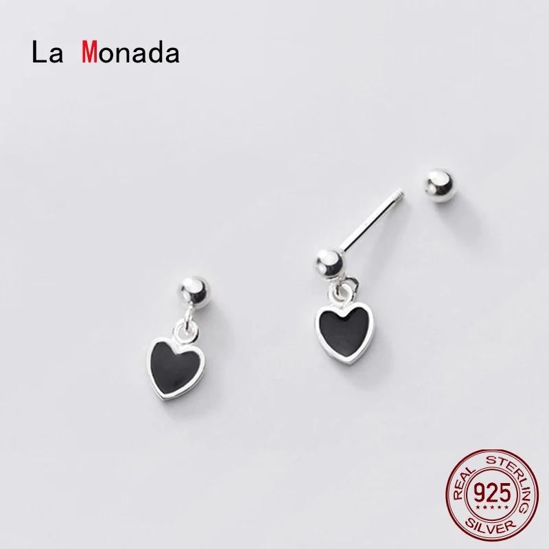 

Серебряные серьги-гвоздики La Monada для девочек, женские серьги-гвоздики для пирсинга, маленькие Подвесные серьги в форме сердца для женщин, се...