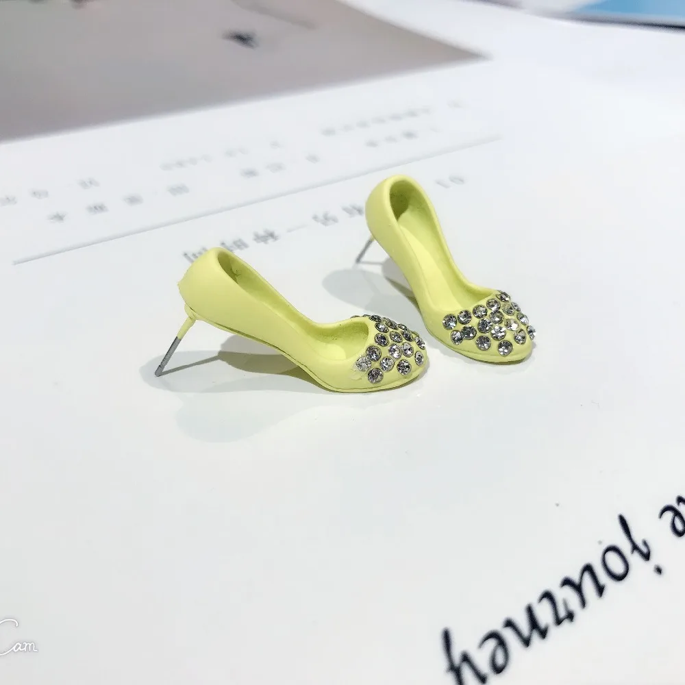 Индивидуальные серьги на высоком каблуке с кристаллами забавные женские