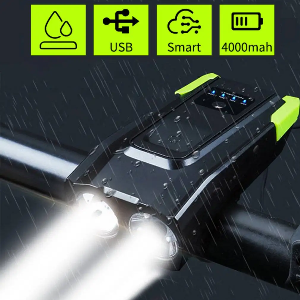 4000 мА/ч Интеллектуальный индукционный велосипедный передний свет комплект с USB