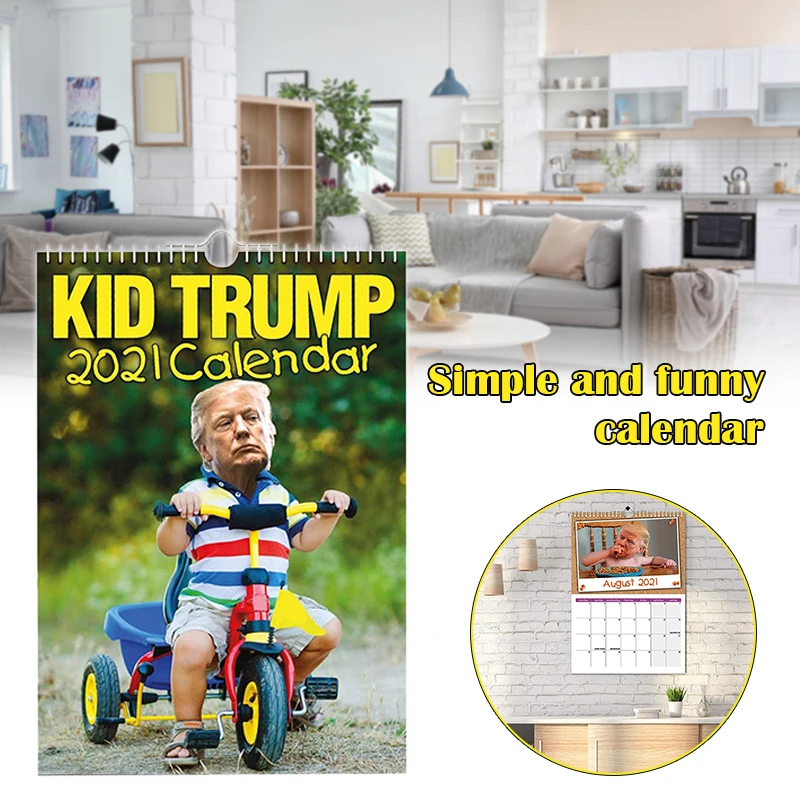 

2021 Trump Fun Wall Calendar 12-Month Wall Calendar Simple Desk Decoration K888