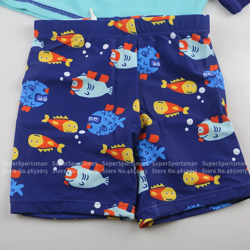 Детский купальный костюм с рисунком рыбы детский защитой от ультрафиолета