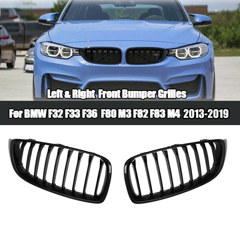 

Car Carbon Fiber Look Front Grilles Kidney Single Slat Grill For-BMW 4 SERIE F32 F33 F36 M3 F80 M4 F82 F83 2013-2019