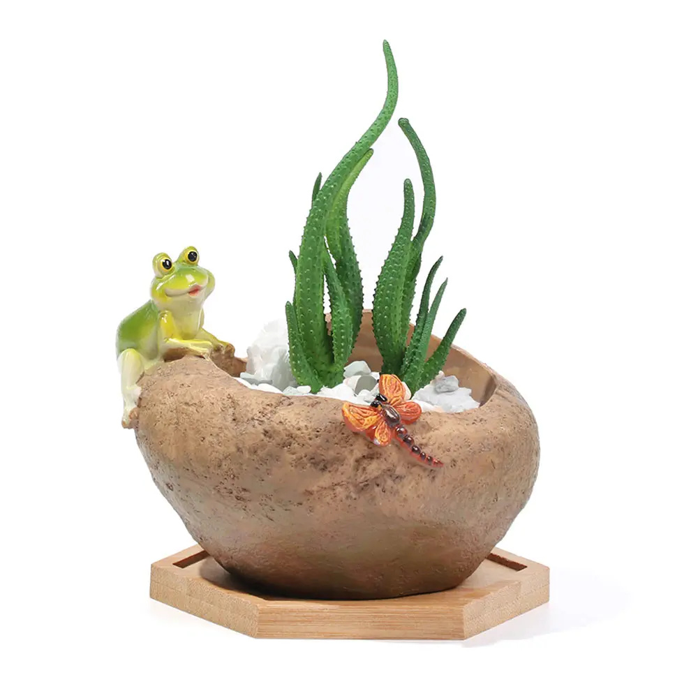 Простой бамбуковый поднос для горшков подставка прямоугольный Круглый