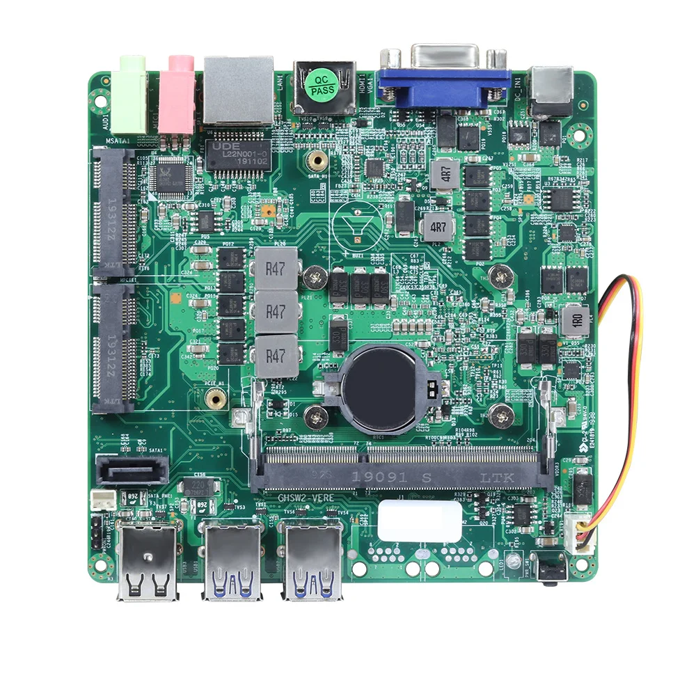 Intel Core i3-5005U мини ПК материнская плата DDR3L mSATA SATA 6* USB VGA HDMI Mini PCIE WiFi Bluetooth Gigabit LAN DC12V 5A 12x12 см
