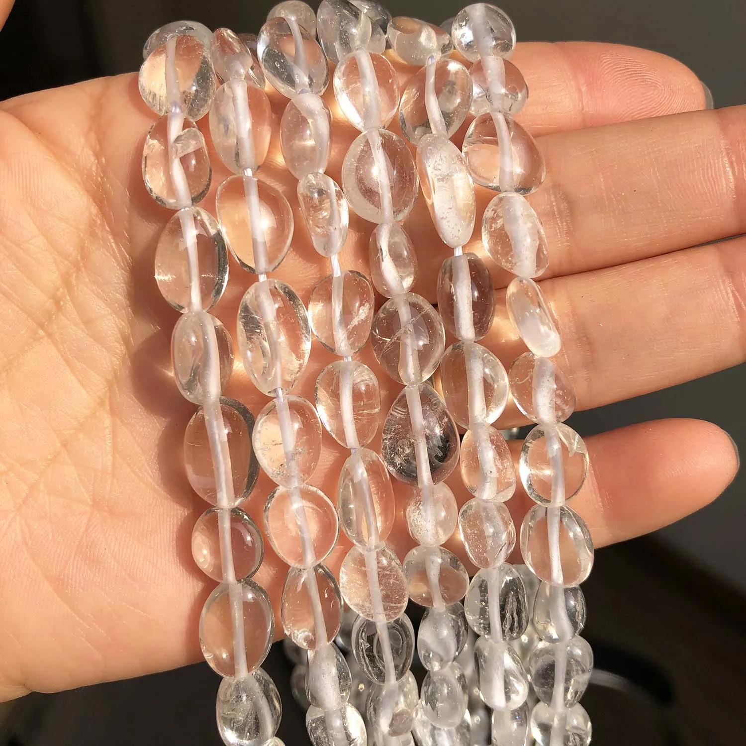 8-10 мм нерегулярные натуральные прозрачные кварцевые хрустальные бусины гладкие