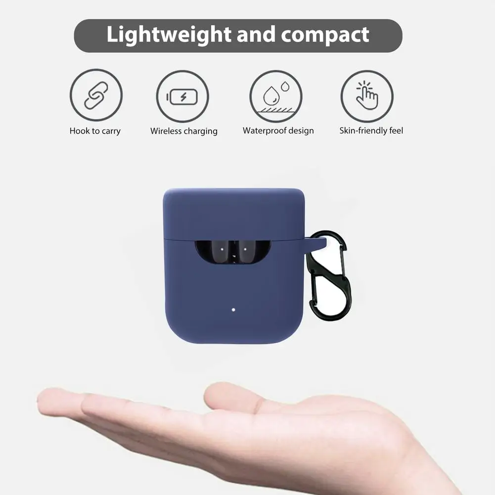 

Earphone Protective Case For QCY-T12S Wireless Bluetooth Earphone Anti-scratch Shockproof Skin Cover Silicone Shell With Buckle