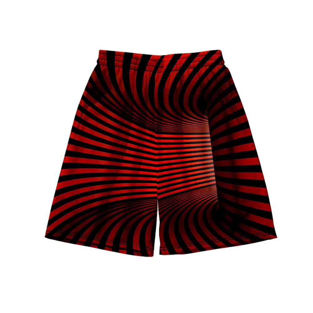 

2021 Summer Seaside Beach Large Size Loose Visual Distortion Holiday 3D Printed Beach Pants Shorts