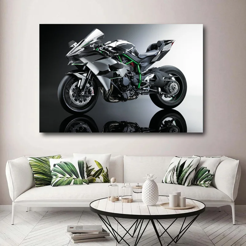 Современная живопись Superbike KAWASAKI NINJA H2 мышечный мотоцикл настенные художественные