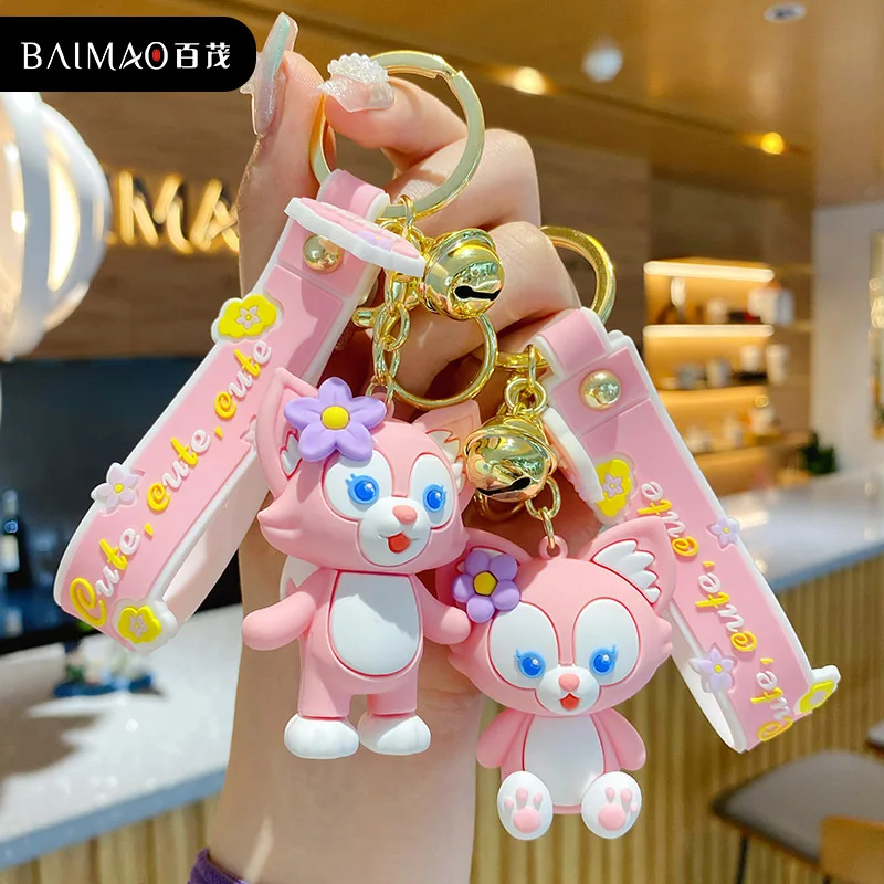 

Cartoon Pink Princess Doll Keychain Cute Women Girls Car Silk Chain Couple Anime Keychain Pendant Keychain Charms