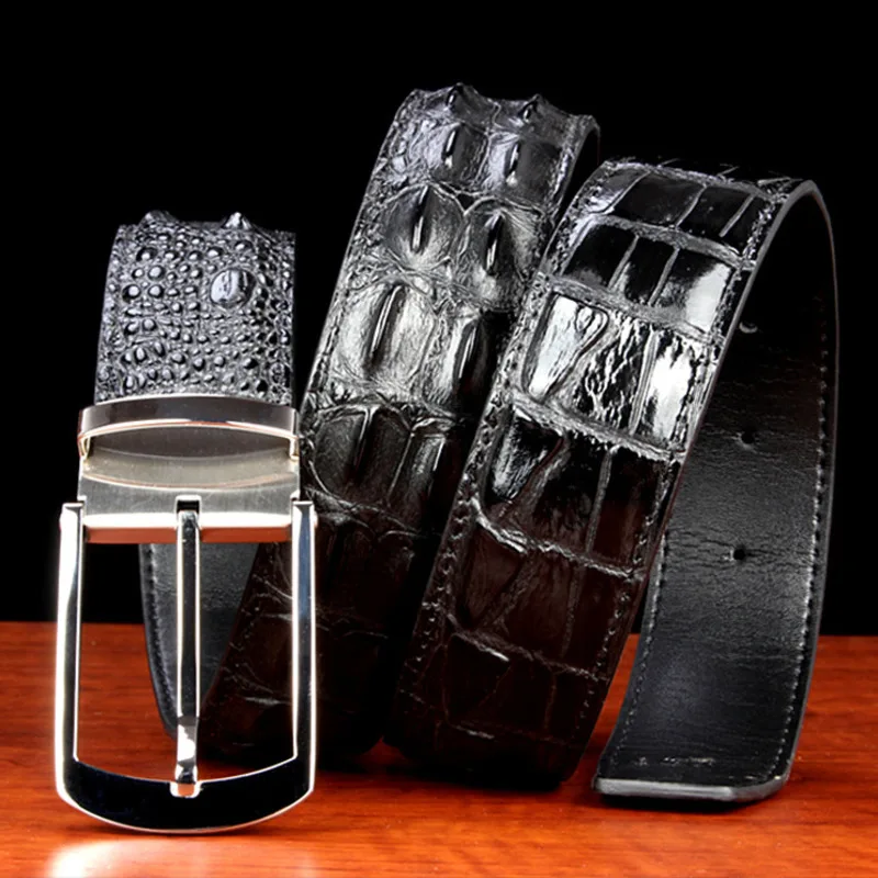 

Crocodile Leather Men's belts high quality fashion Genuine Leather smooth buckle women luxury trending cintura belt designer