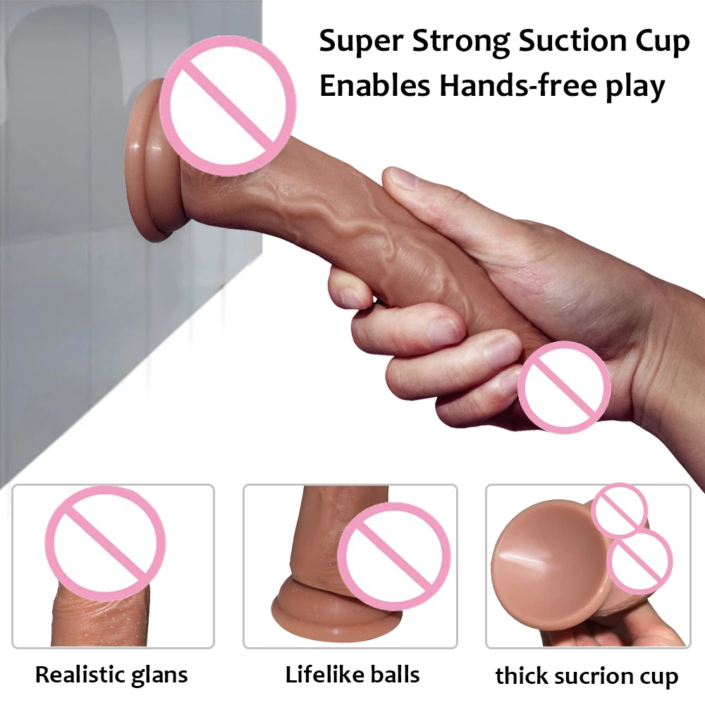 Реалистичный Мягкий Двойной силиконовый фаллоимитатор с присоской поддельный