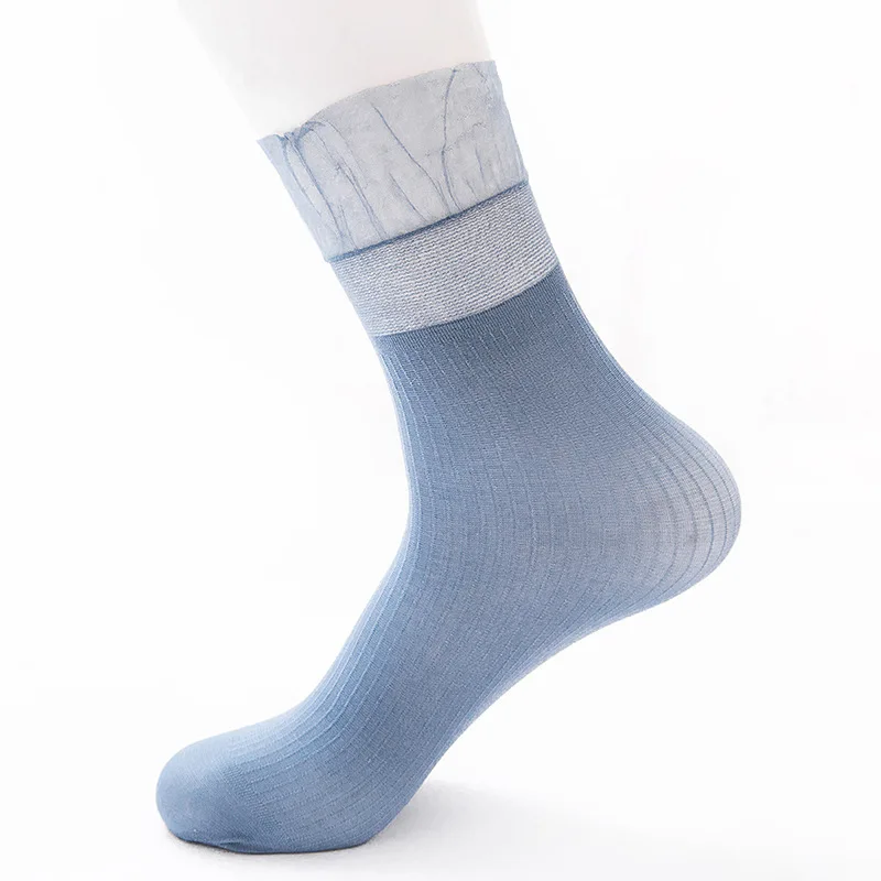 

2Pairs Summer New Style Silk Socks Women's Velvet Short Calf Socks Japanese Solid Color Lace Bunching Socks Woman's Short Socks