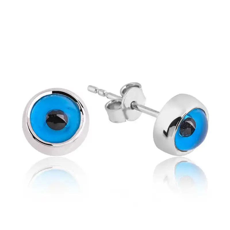 

Серебряные серьги Silverlina со стразами от сглаза