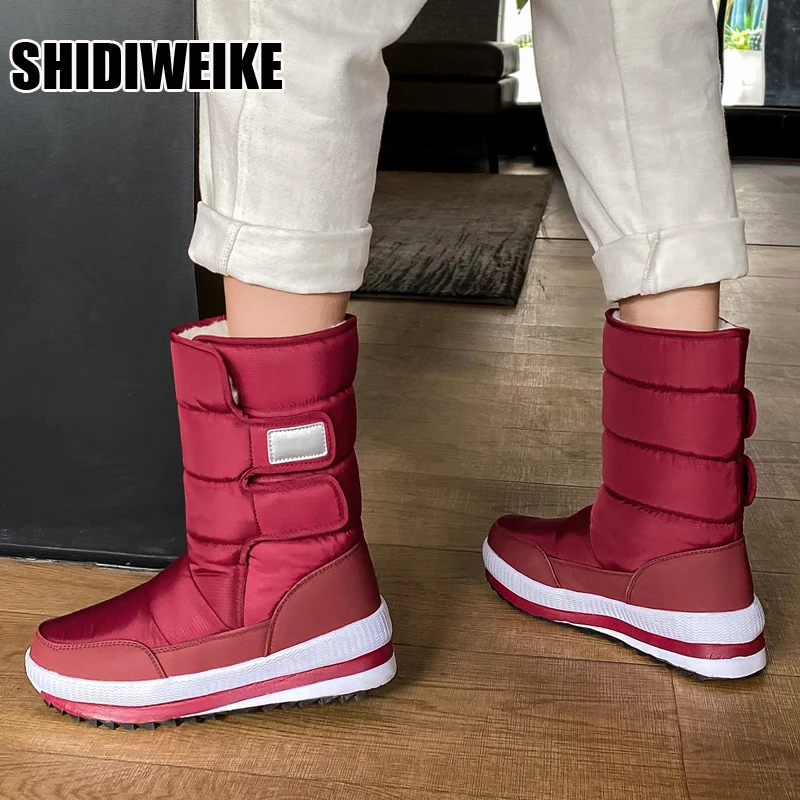 

Женские зимние ботинки на платформе, водонепроницаемые Нескользящие ботинки на толстом плюше, размеры 36-41, vc1402, 2021