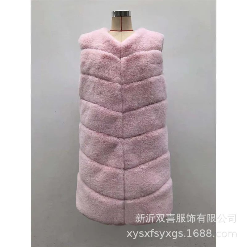 

Корейская мода средней длины жилет из искусственного меха для женщин для похудения двусторонний плюшевый зимний теплый жилет куртка