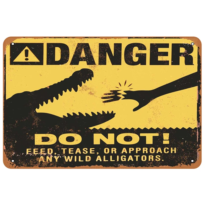 

Danger Warning Plaque Metal Vintage Tin Sign Plate Bar Pub Garage Club Decoration Home Wall Art Decor Iron Poster Painting