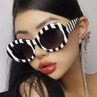vintage oval sunglasses 2022 women men jelly color stripes sun glasses female personality retro hip hop eyewear ladies shades uv