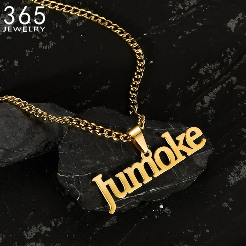 Ожерелье с именем на заказ подвеска золотого цвета персонализированные ожерелья