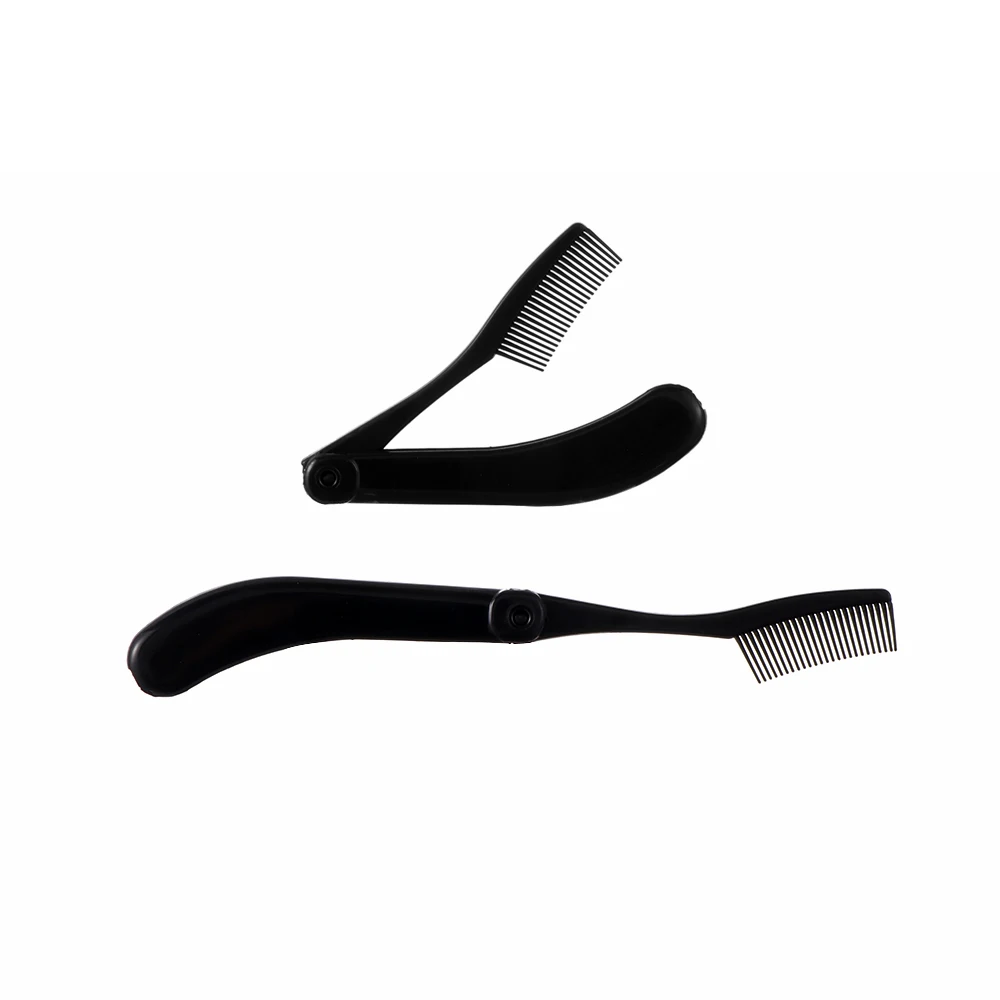 black-5pcs Модные Розовые складные стальные ресницы для бровей, кисть для наращивания бровей, металлическая расческа, косметические инструменты для макияжа - Handle Color: black-5pcs