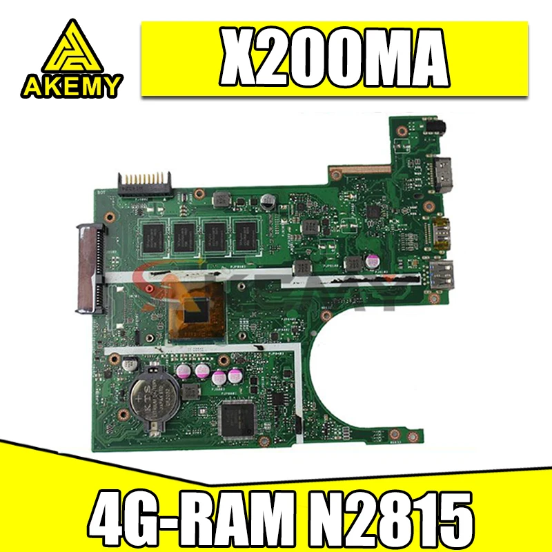 

Akemy For ASUS X200MA F200M F200MA Pentium Laptop Motherboard with 4GB RAM N2815 CPU DDR3 X200MA Notebook Mainboard tested ok
