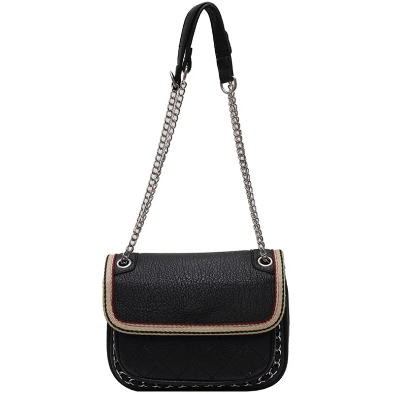 

Vintage Lattice Flap Square Crossbody bag 2020 New High-quality PU Leather Women's Designer Handbag Chain Shoulder Messenger Bag