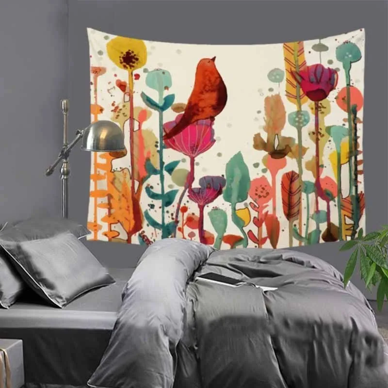 51x60 &quotкартина маслом цветок птицы гобелен Хиппи Мандала настенные богемные