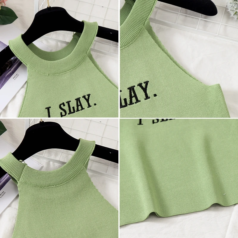 Летняя женская Трикотажная майка GLAUKE с открытыми плечами облегающие Женские