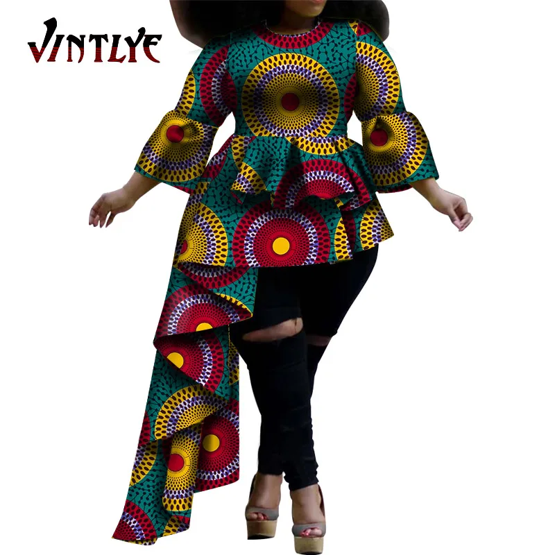 В африканском стиле Топ для женщин 100% Воск Принт ткани размера плюс сексуальная