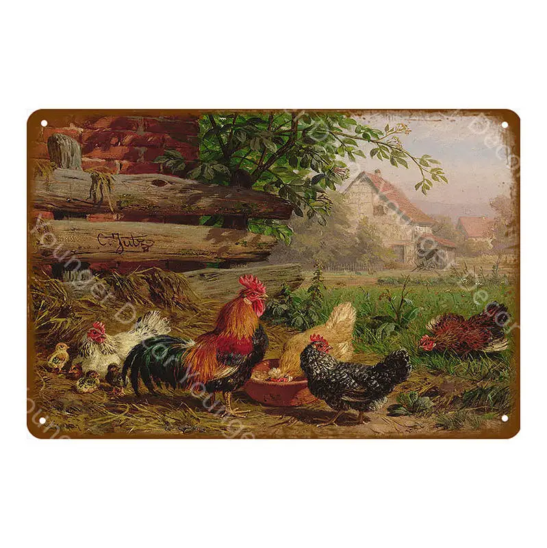 YD7884BI Fresh Eggs Black Grouse Metal Signs Beef Cow Chicken Meat Collection Poster Vintage Wall Painting Craft Farm House Decor YI-164 - Цвет: YD7884BI