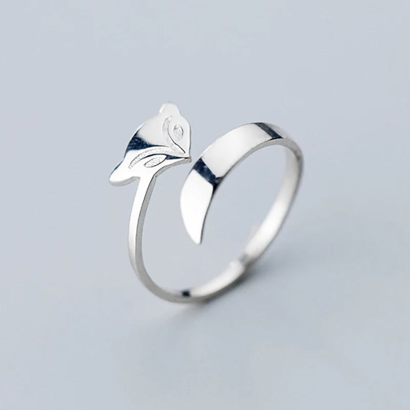 Silver Trusta подлинное 925 пробы Серебряное милое животное лиса открытый палец кольцо размер для женщин девушка жена подарок на день рождения DS2190 - Цвет основного камня: Silver