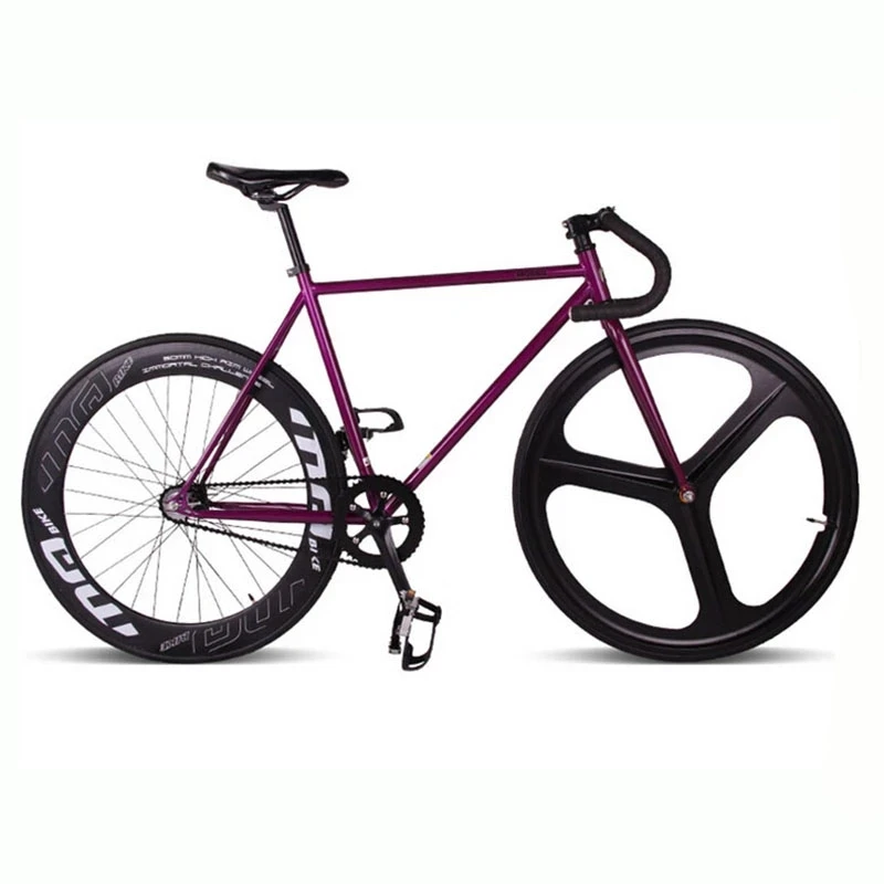 Fixed Gear Bike Magnesium Alloy Wheel 3 Spokes Fixie Bicycle 700C 23C 70mm Rim Hight 52cm Frame DIY Wheels Handlebars V Brake