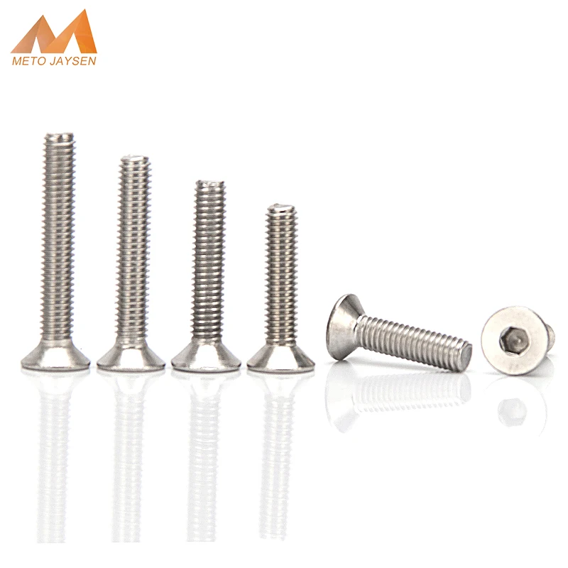 

Винты с шестигранной головкой из нержавеющей стали 304, с потайной головкой M2.5, винты с плоской головкой, длина болтов 4 мм-40 мм