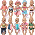 Купальный костюм для куклы 43 см, Пляжное Платье, 18 дюймов, американская одежда для купальник для куклы