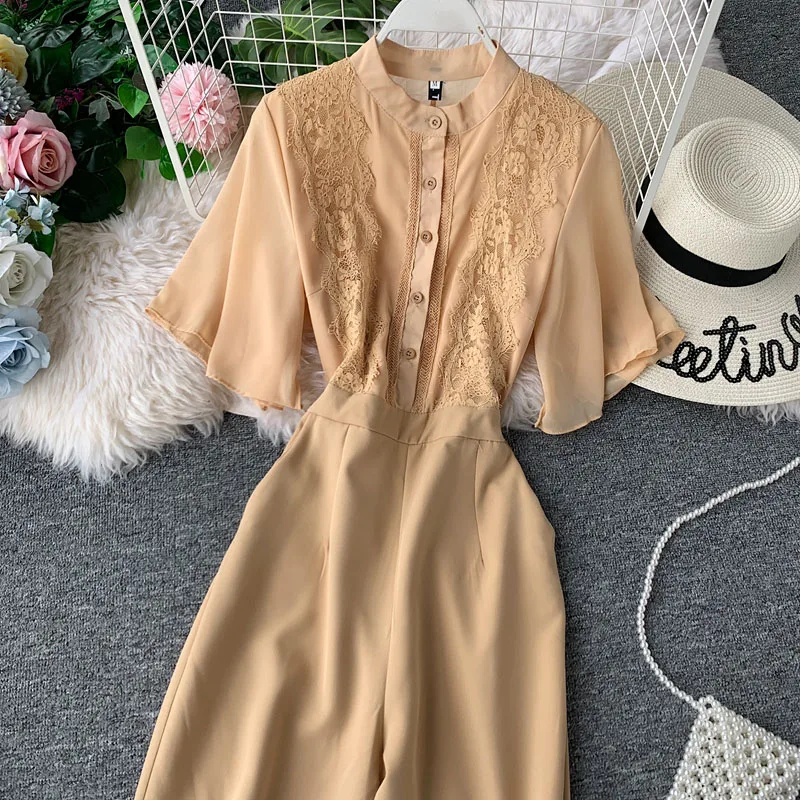 Женский комбинезон с широкими штанинами весна лето 2020|Женские комбинезоны| |