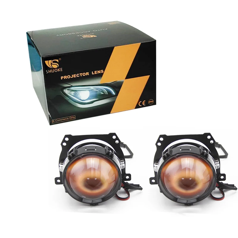 

SHUOKE Mini Bi-LED Projector Lens Light LED Chips 12V 6000K 50000 Hours Life Time Projector Lens Free Shipping 2 PCS For Sale
