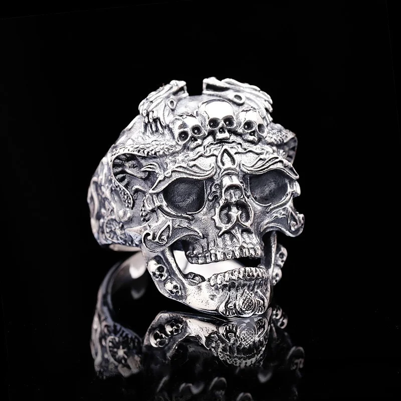 Кольца с черепом дракона для мотоцикла вечерние кольца в стиле панк на палец