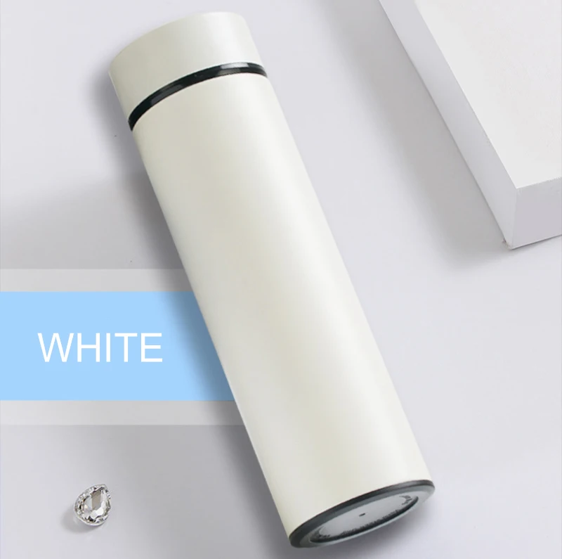 500 мл Вакуумная бутылка из нержавеющей стали, умный температурный дисплей, термоизолятор, чашка для чая, дуршлаг, чашка, Термокружка для кофе