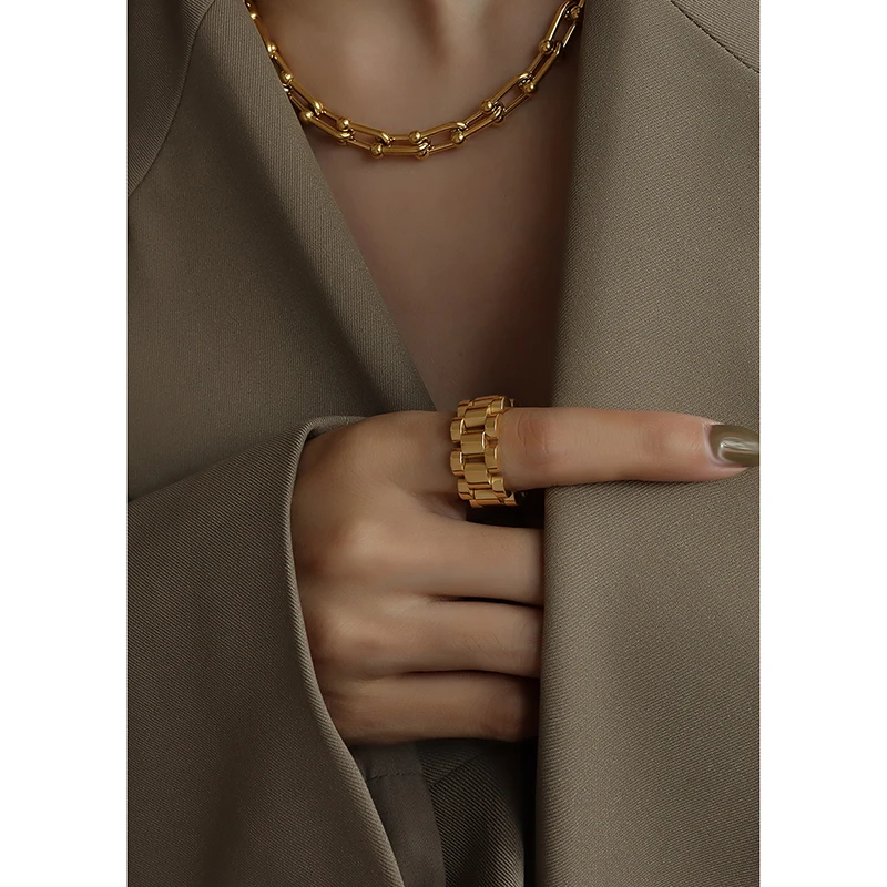 Ювелирные изделия из нержавеющей стали TOSOKO крупная текстура тяжелая