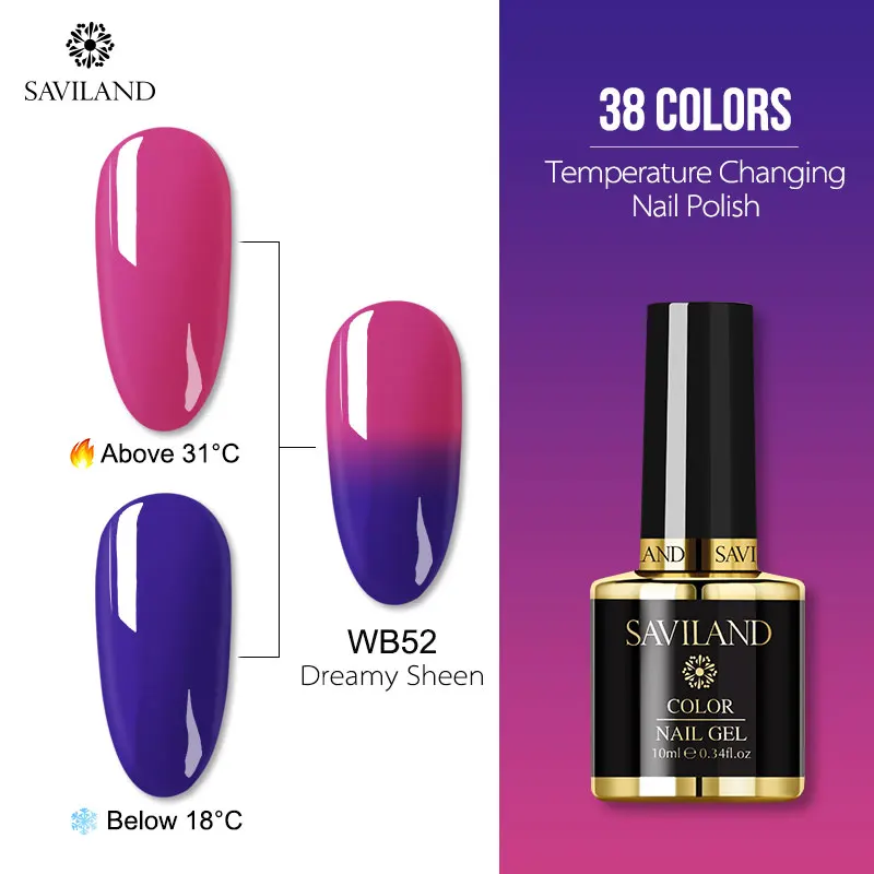 10ml WB52 SAVILAND температурный меняющий Цвет Гель-лак UV Vernis полуперманентный Блеск Гель-лак верхнее покрытие Гибридный лак для ногтей - Цвет: 10ml WB52